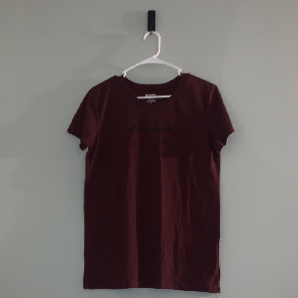 Pink by Victoria’s Secret Tee T-Shirt Maroon Medium
